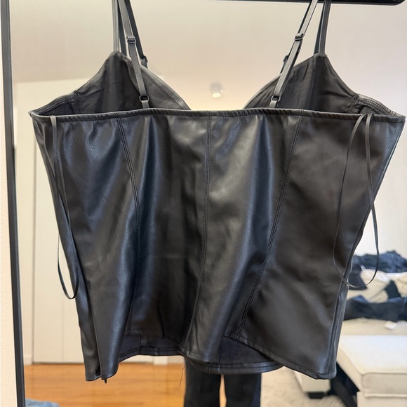 Zara Black Faux Leather Corset Top - Picture 4 of 4